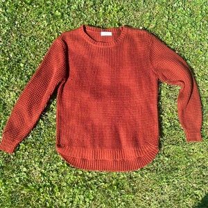 Zenana Outfitters Brick Red Crew Neck Sweater